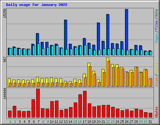 Daily usage for January 2022
