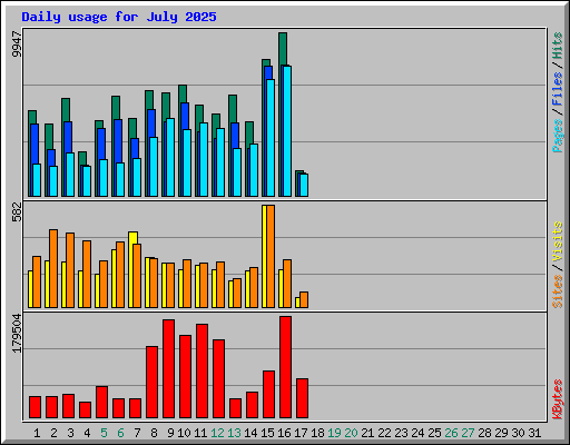 Daily usage for July 2025
