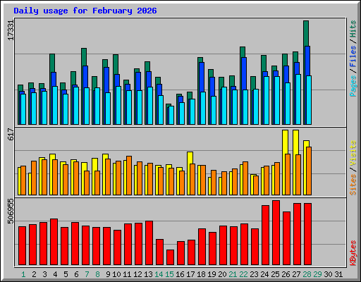 Daily usage for February 2026