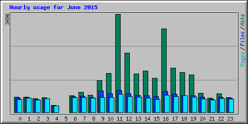 Hourly usage for June 2015