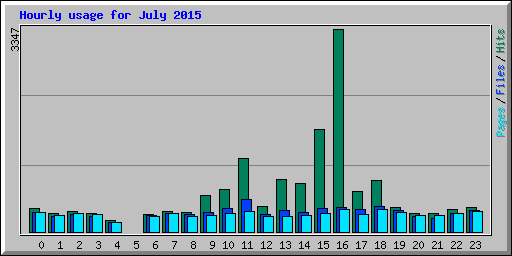 Hourly usage for July 2015