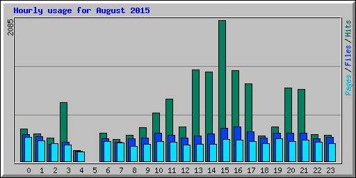 Hourly usage for August 2015