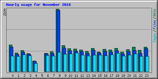 Hourly usage for November 2016