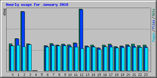Hourly usage for January 2018