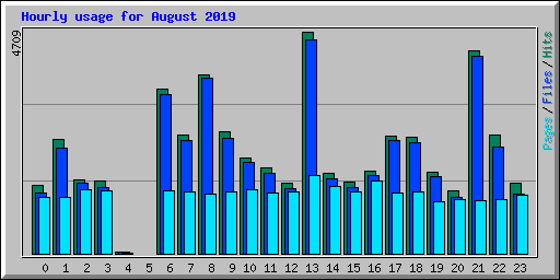 Hourly usage for August 2019