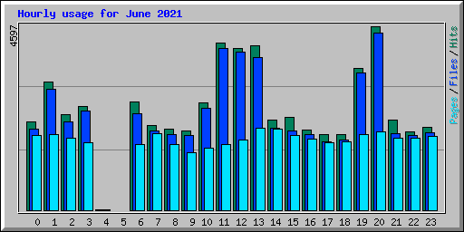 Hourly usage for June 2021