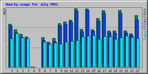 Hourly usage for July 2021