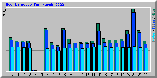 Hourly usage for March 2022