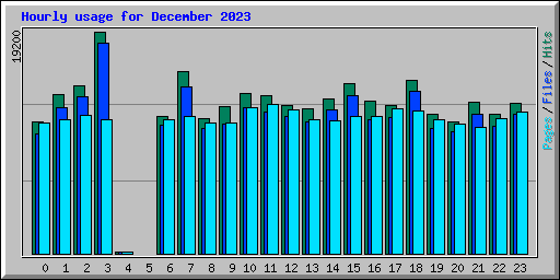 Hourly usage for December 2023