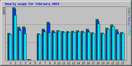 Hourly usage for February 2024