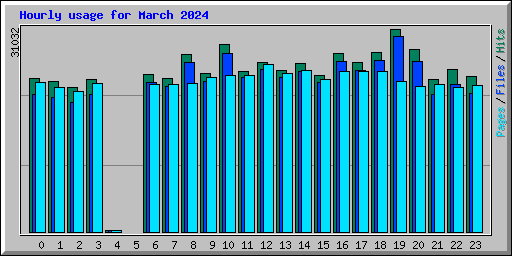 Hourly usage for March 2024