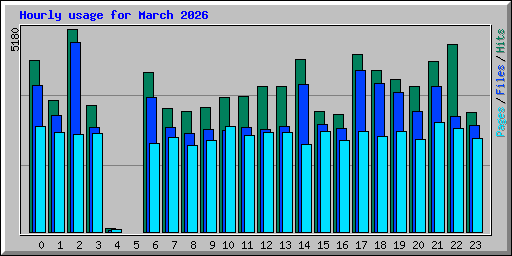 Hourly usage for March 2026